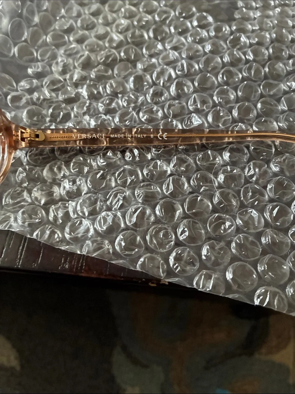 Versace Translucent Amber-Tone Round Glasses